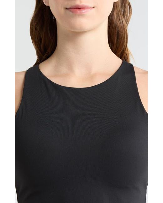 Spanx Gray High Neck Crop Tank