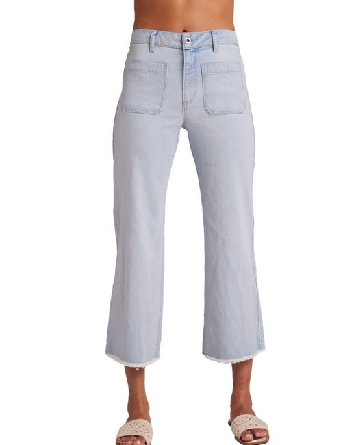 Bella Dahl Blue Sarah Fray Hem Wide Leg Crop Jeans