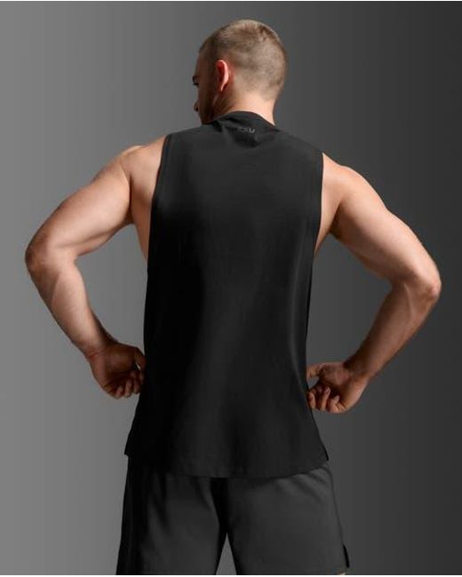 2xu Black Motion Cotton Flex Tank for men