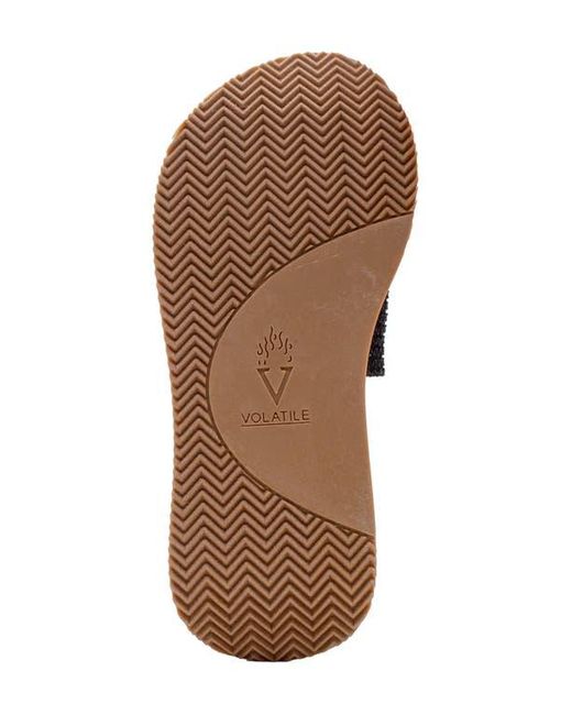 Volatile Black Portobello Platform Wedge Sandal