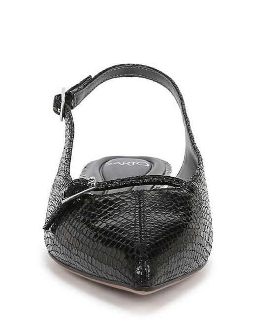 Sarto Black Emma Pointed Toe Slingback Flat