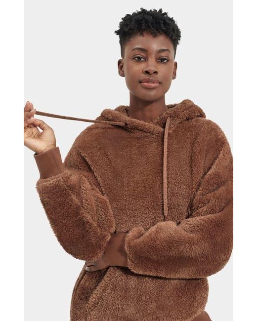 UGG Lorya Double Face Fleece Hoodie in Brown Lyst