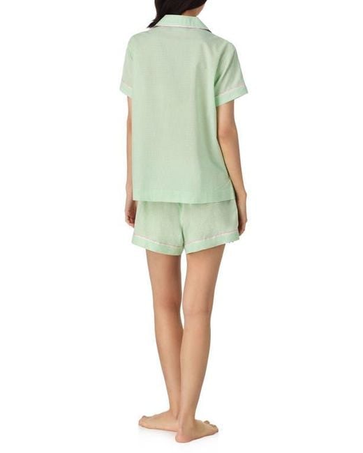 Ralph Lauren Green Print Cotton Blend Short Pajamas