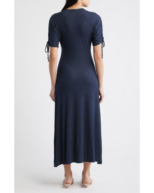 Loveappella Women's Blue Ruched Sleeve Empire Waist Maxi Dress -  www.magambanetwork.com