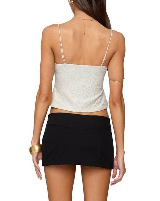 Edikted Black Sequin Crop Camisole