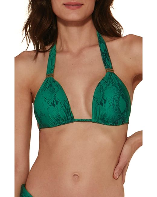 ViX Green Bia Animal Print Bikini Top