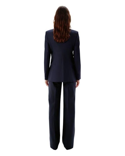 Another Tomorrow Blue Double Breasted Jacket