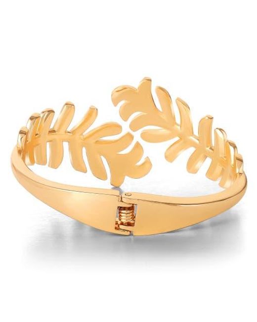 Jessica Simpson Metallic Leaf Shaped Bracelet