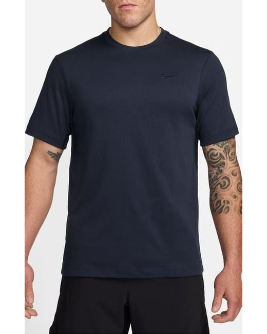 Nike Blue Primary Training Dri-Fit Short Sleeve T-Shirt for men