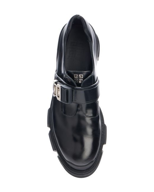 Givenchy Black Terra 4g Buckle Lug Sole Derby for men