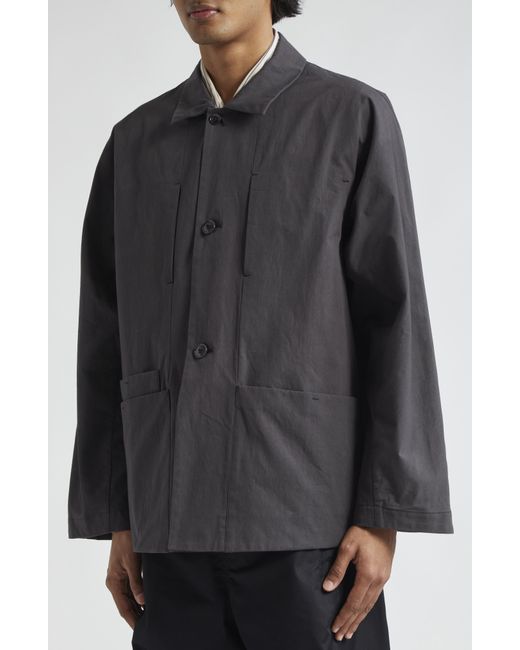 Lemaire Black Boxy Cotton Workwear Jacket for men