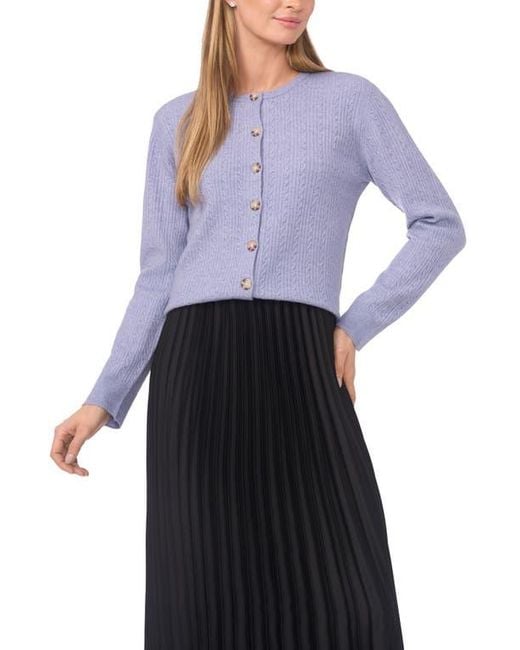 Halogen® Purple Cable Stitch Cardigan