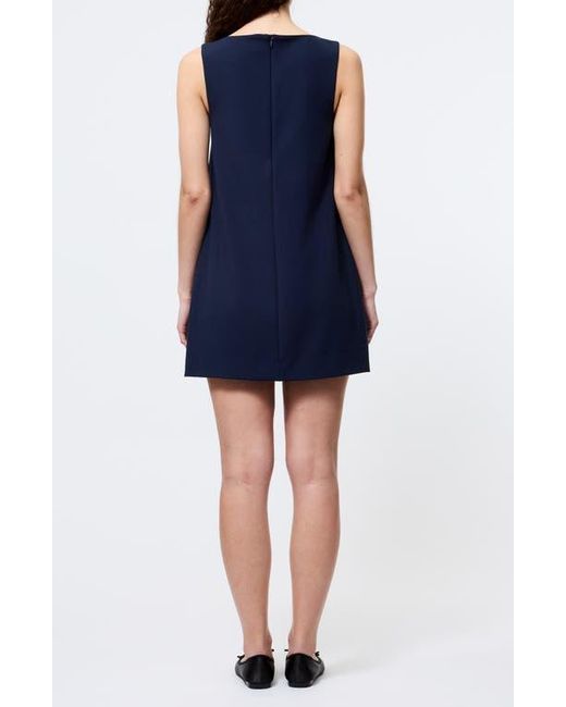 French Connection Blue Square Neck Shift Minidress