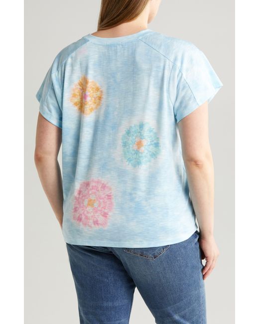 Wit & Wisdom Blue Floral Print T-shirt