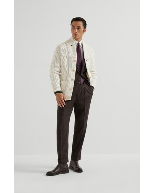 Brunello Cucinelli Black Prince Of Wales Cavallo Blazer for men