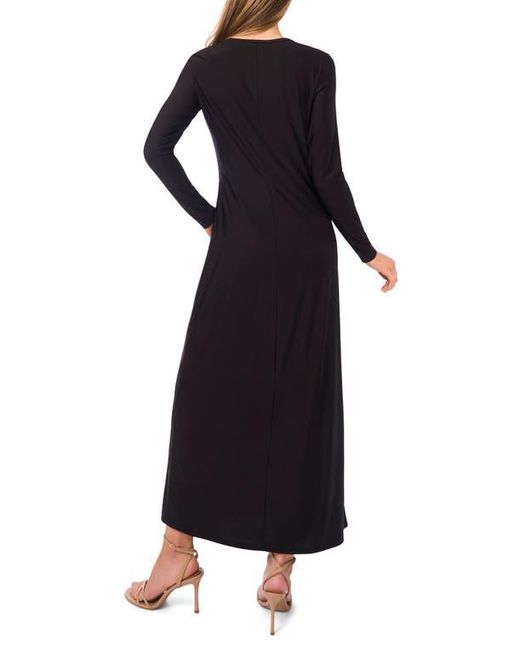 Ted Baker Black Eloise Placed Floral Long Sleeve Maxi Dress
