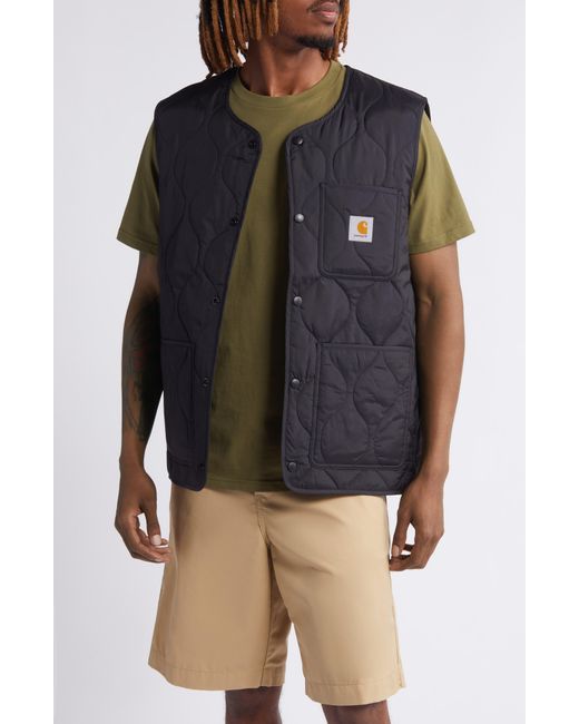 Carhartt Black Skyton Onion Quilted Snap-up Vest for men