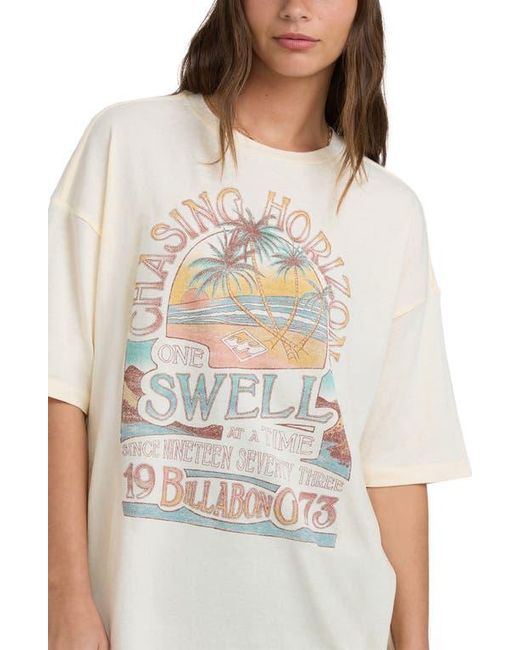Billabong Natural The Sun Rises Oversize Cotton Graphic T-Shirt