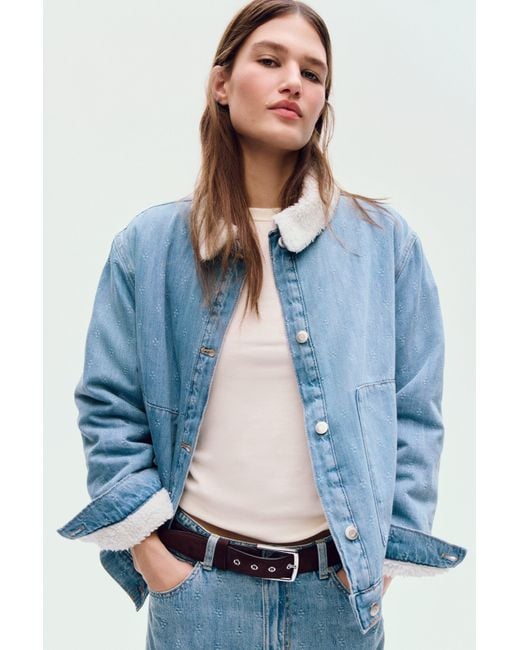 H&M Blue Collared Denim Jacket