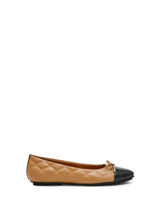 Anne Klein Black Luci Cap Toe Ballet Flat