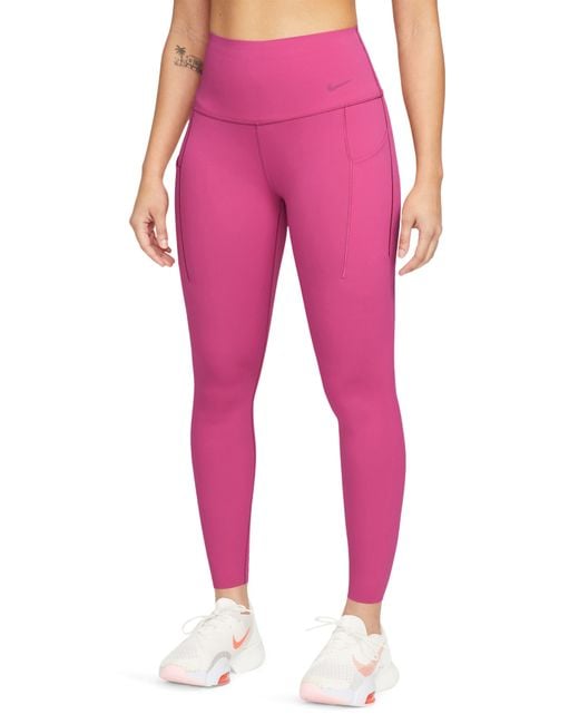 Nike Universa Medium Support High Waist 7/8 leggings in Pink