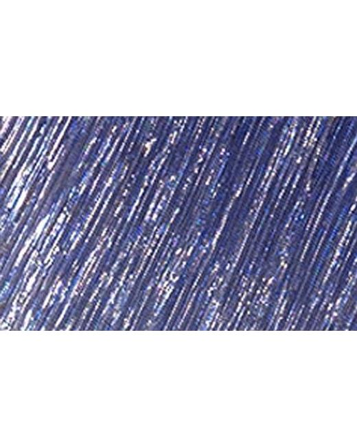 Betsy & Adam Blue Ombré Crinkle Metallic One-Shoulder Gown