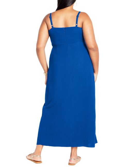 City Chic Blue April Cutout Draped Maxi Dress