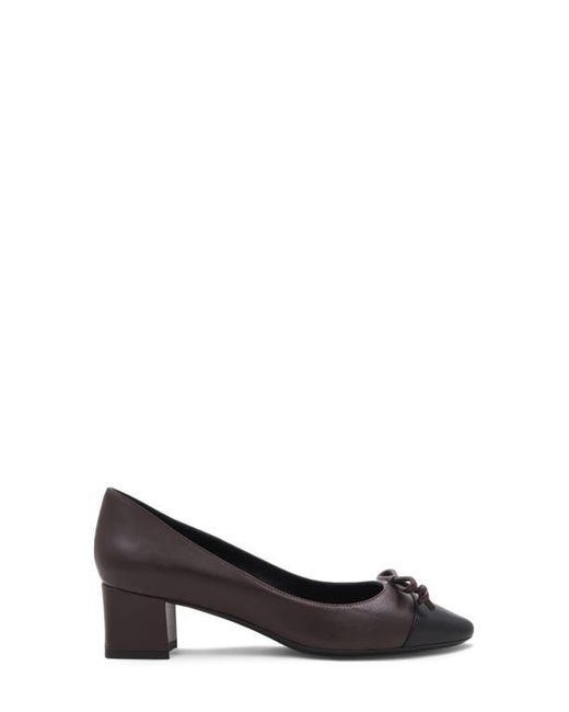 Aquatalia Black Palica Water Resistant Pointed Cap Toe Pump