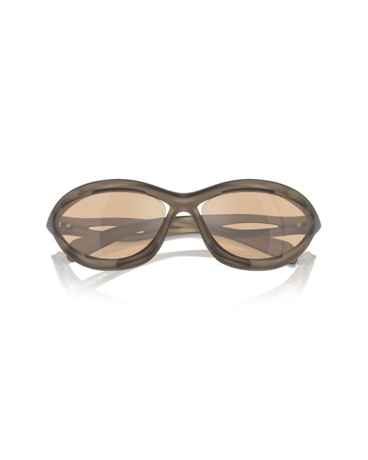 Prada Natural 63mm Oversize Cat Eye Sunglasses for men