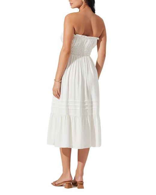 Astr White Aubrie Strapless Midi Sundress