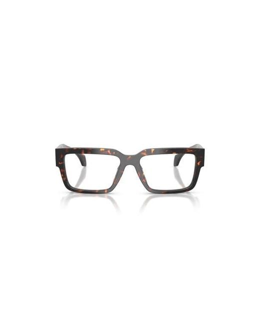 Versace Brown 55Mm Rectangle Optical Glasses for men