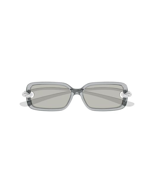 Bottega Veneta Gray 56Mm Rectangular Sunglasses