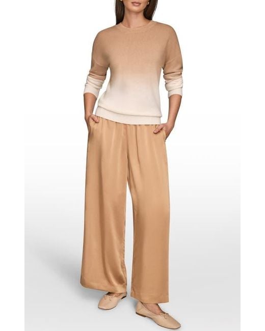 Donna Karan White Ombré Crewneck Sweater