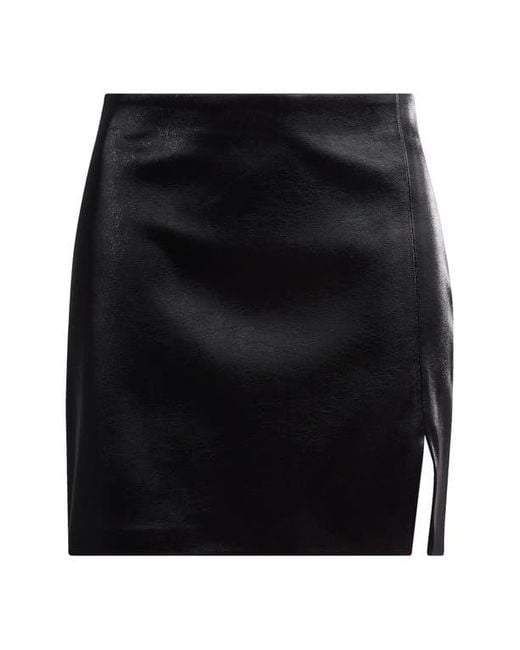 TOPSHOP Black Faux Leather Miniskirt