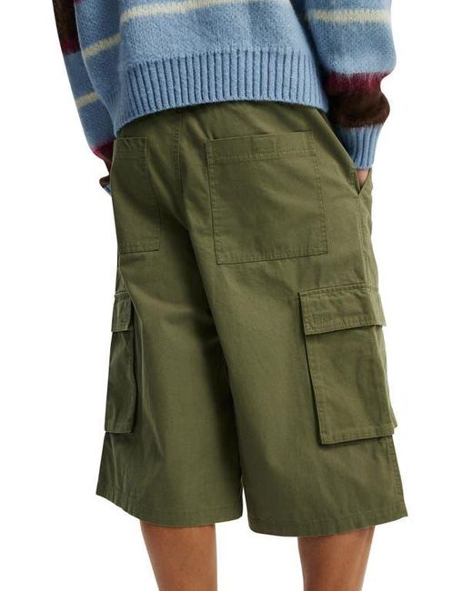 Cotton On Green Super Baggy Cargo Short for men