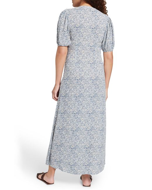 Faherty Brand Gray Sorrento Print Maxi Dress