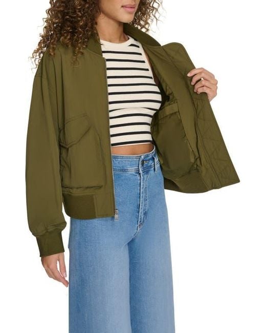 Levi's Green Techy Nylon Bomber Jacket