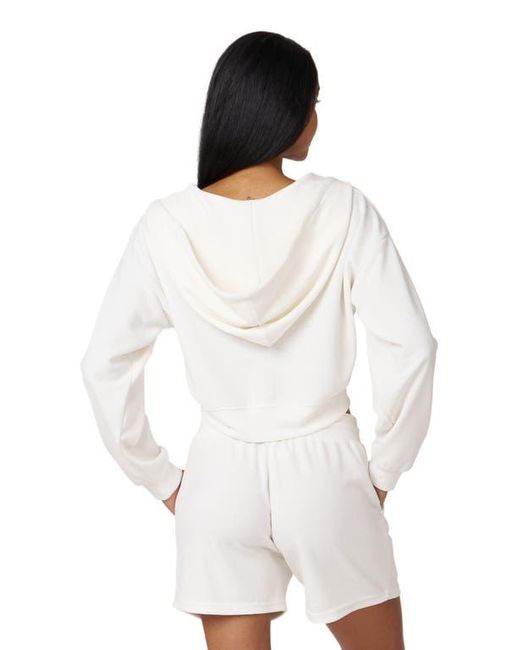 Rebody Active White Retreat Waffle Zip Up Jacket