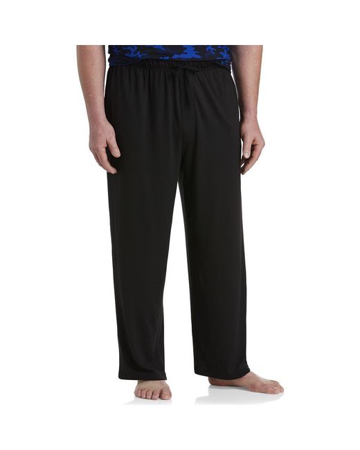 Harbor Bay by DXL Black Knit Open-Hem Pants for men