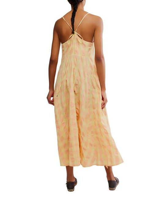 Free People Natural Via Gingham Cotton Seersucker Sundress