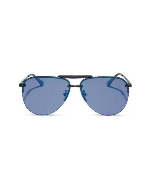 DIFF Blue Tahoe 65Mm Oversize Polarized Aviator Sunglasses