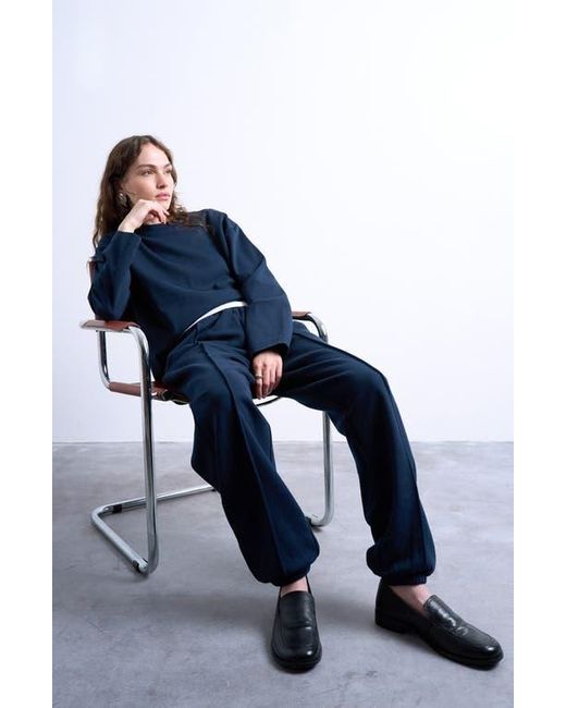 TOPSHOP Blue Pintuck Joggers