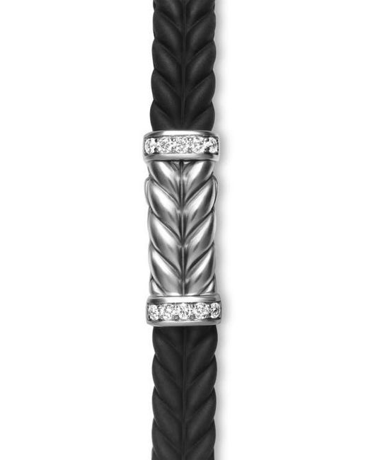 David Yurman Black Chevron Station Rubber Bracelet for men