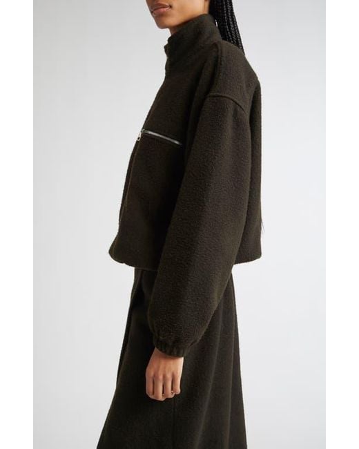 Rier Black Wool Fleece Half Zip Sweatshirt
