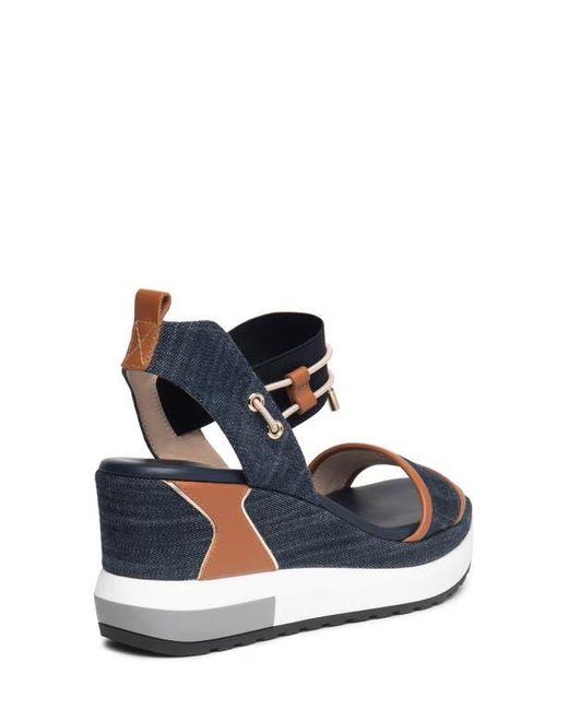 Nero Giardini Blue Bungee Platform Wedge Sandal