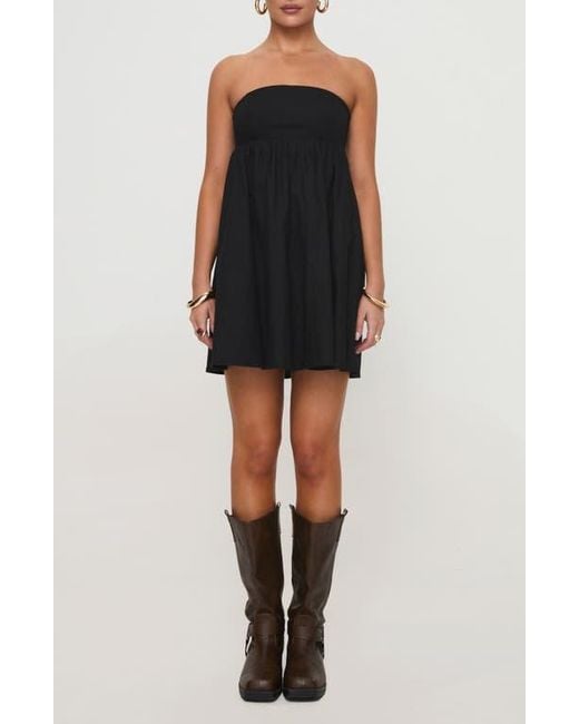 Princess Polly Black Osment Strapless Babydoll Minidress
