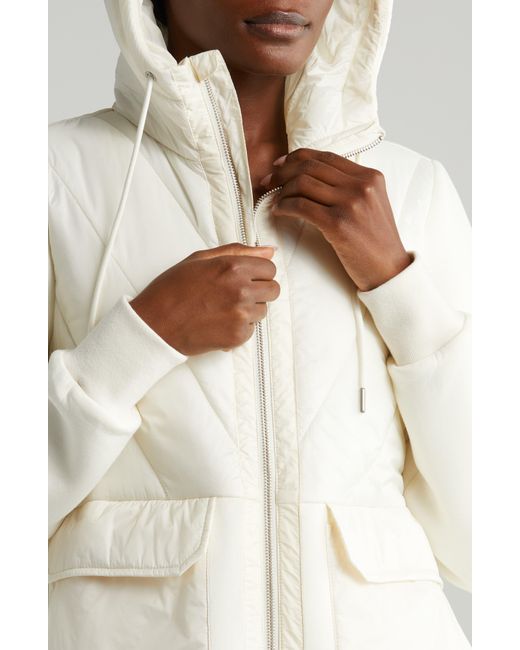 Zella White Hybrid Puffer Jacket