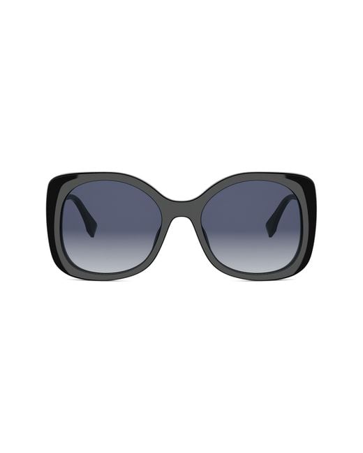 Fendi Blue Graphy 55Mm Gradient Square Sunglasses