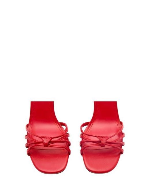 Mango Red Ankle Strap Sandal