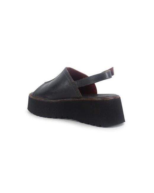 Bed Stu Black Library Platform Sandal